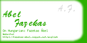 abel fazekas business card